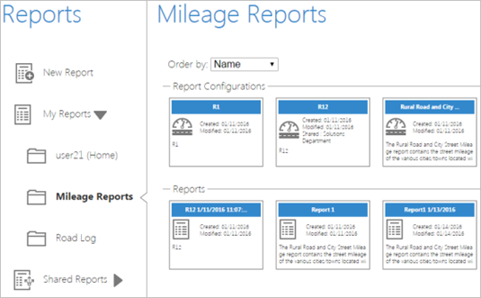 Opening a saved report configuration Opening a saved report configuration