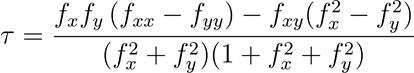 Contour geodesic torsion equation Contour geodesic torsion equation
