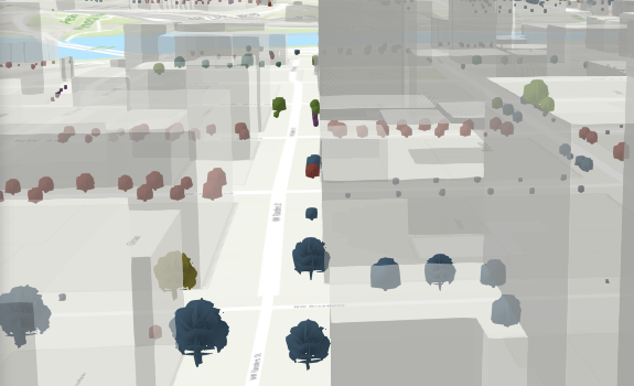 Scene updated with transparent buildings Scene updated with transparent buildings