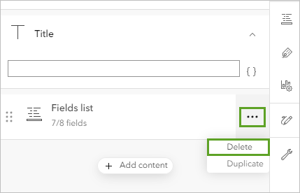 Options and Delete buttons Options and Delete buttons